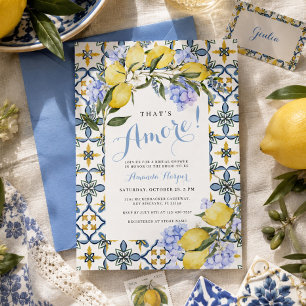 Amore Italian Lemon Mediterranean Bridal Shower Invitation