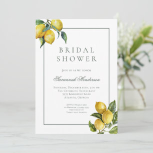 Amore Italian Lemon Sage Green Bridal Shower Invitation