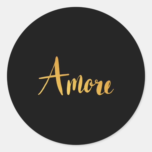 Amore - Italian Love Valentine's Day  Classic Round Sticker (Front)