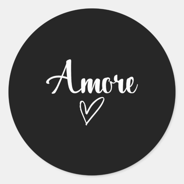 Amore Italian Love Valentines Day  Classic Round Sticker (Front)