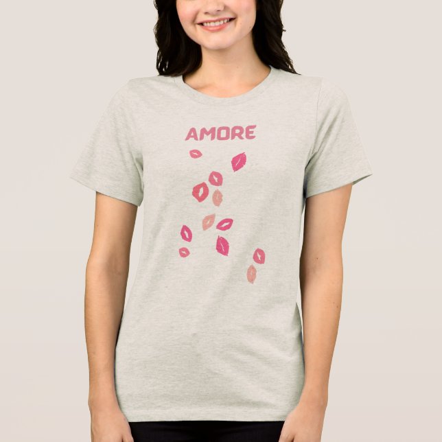 Amore Kiss Print Tri-Blend Shirt (Front)