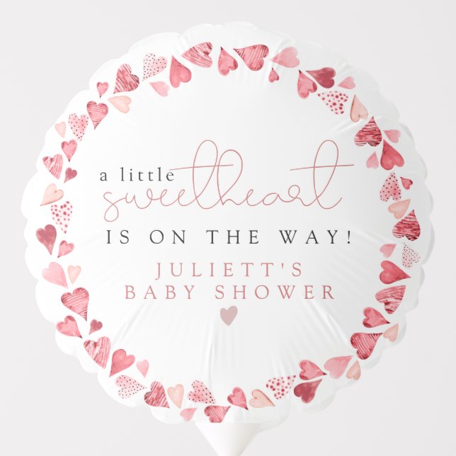 AMORE Little Sweetheart Valentine Day Baby Shower Balloon (Front)