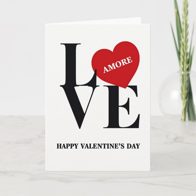 Amore Love Valentine Card (Front)