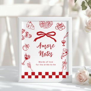 Amore notes Thats Amore Red Advice bridal shower Poster