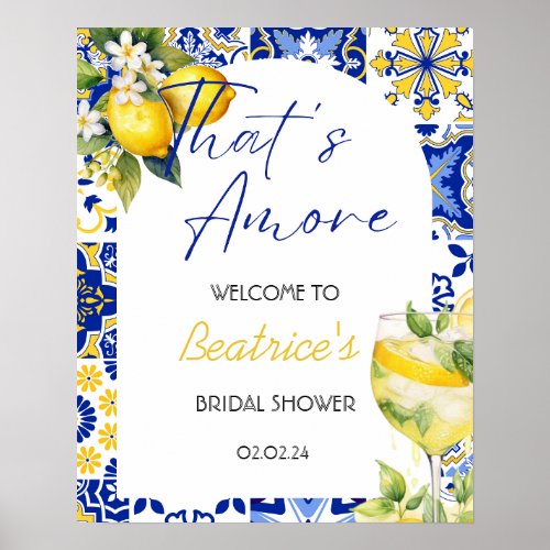 Amore Spritz Lemon Bridal Shower Welcome Sign