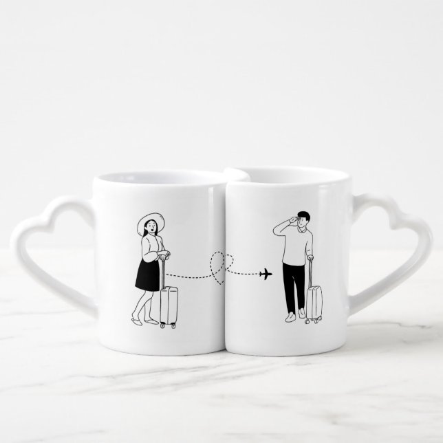 Amore Travel Tazze per Coppia Coffee Mug Set (Front Nesting)