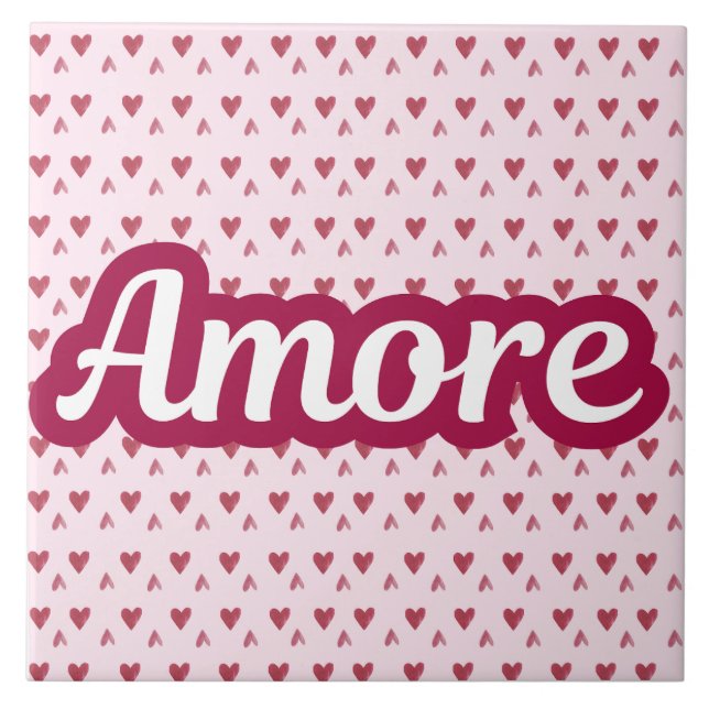 Amore Typography Design – Valentine’s Day Gift Ceramic Tile (Front)