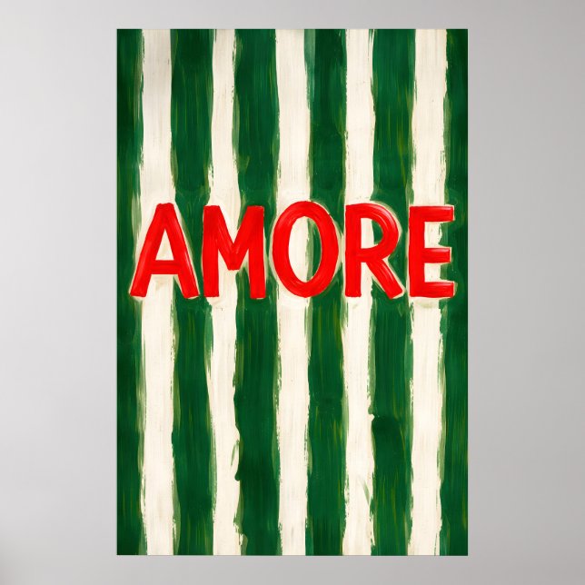 Amore Typography Poster, Italian Quote Wall Art (Front)