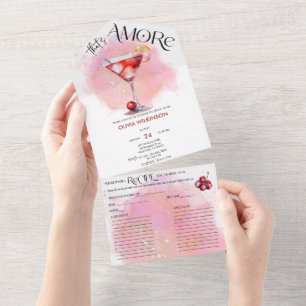 Amore Watercolor Bridal Shower All In One Invitation