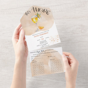 Amore Watercolor Bridal Shower All In One Invitation