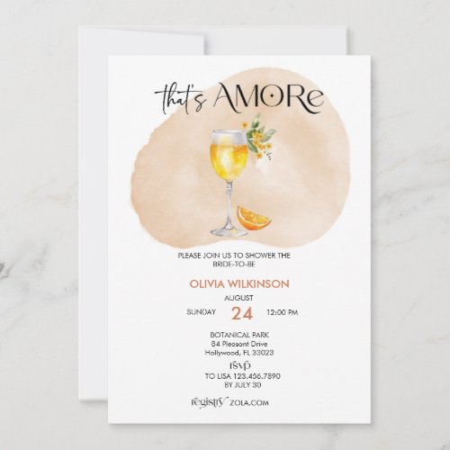 Amore  Watercolor Bridal Shower Invitation