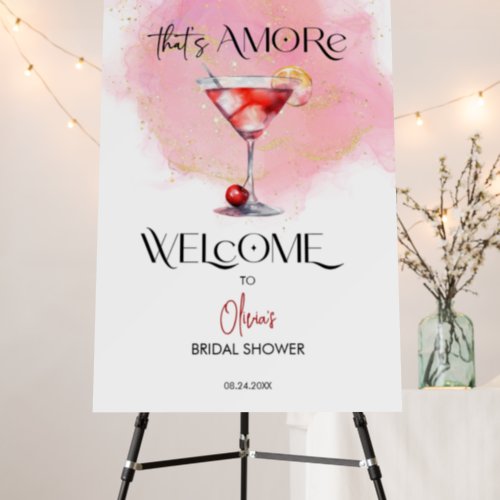 Amore  Watercolor Bridal Shower  Welcome Sign