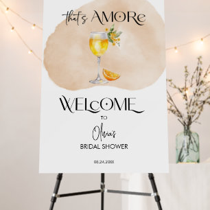 Amore Watercolor Bridal Shower Welcome Sign