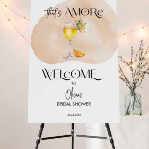 Amore  Watercolor Bridal Shower  Welcome Sign