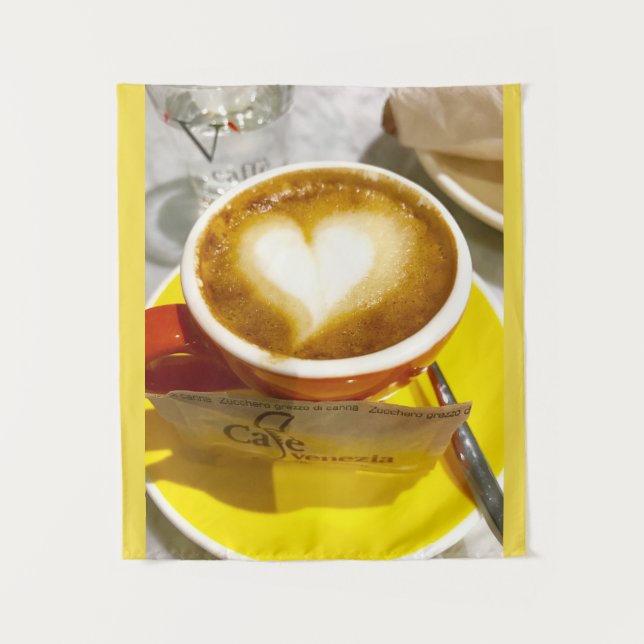 Amoreccino I heart Italian Coffee Tapestry (Front)