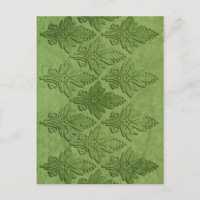 Amoroso: AGED PARCHMENT in GREEN Postcard (Front)