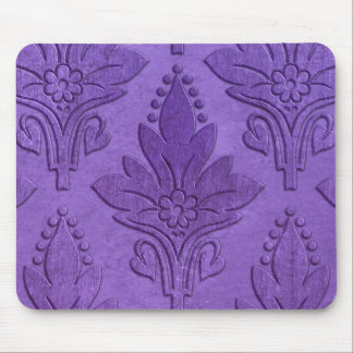 AMOROSO DAMASK: AGED PARCHMENT in PURPLE Mouse Pad