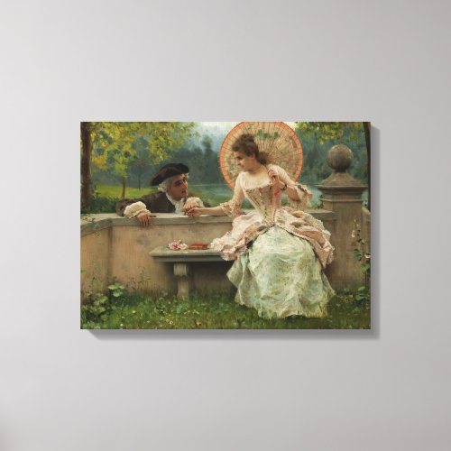 Amorous Conversation in the Park by Andreotti Canvas Print