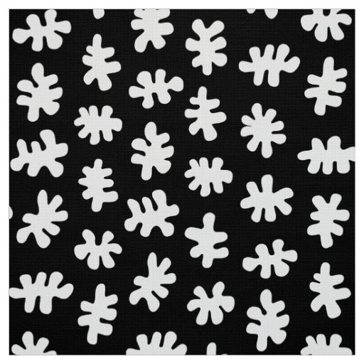 Amorphic Shapes 120322 - White on Black Fabric