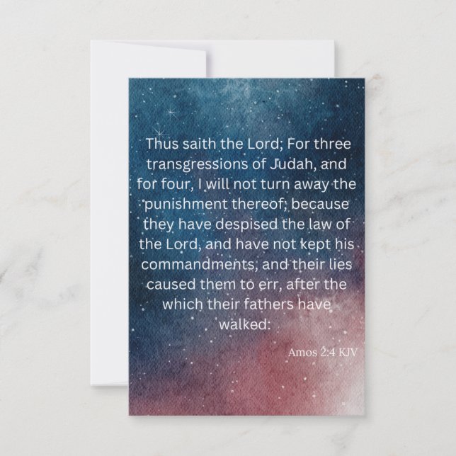 Amos 2:4 KJV Bible Scripture Pic Greeting Card (Front)