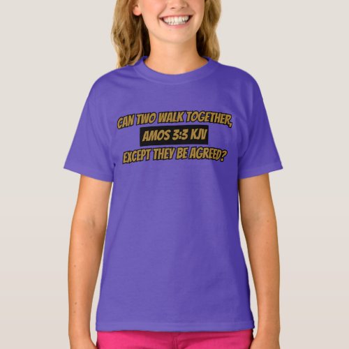 Amos 33 KJV Bible Verse Scripture Girls T_Shirt