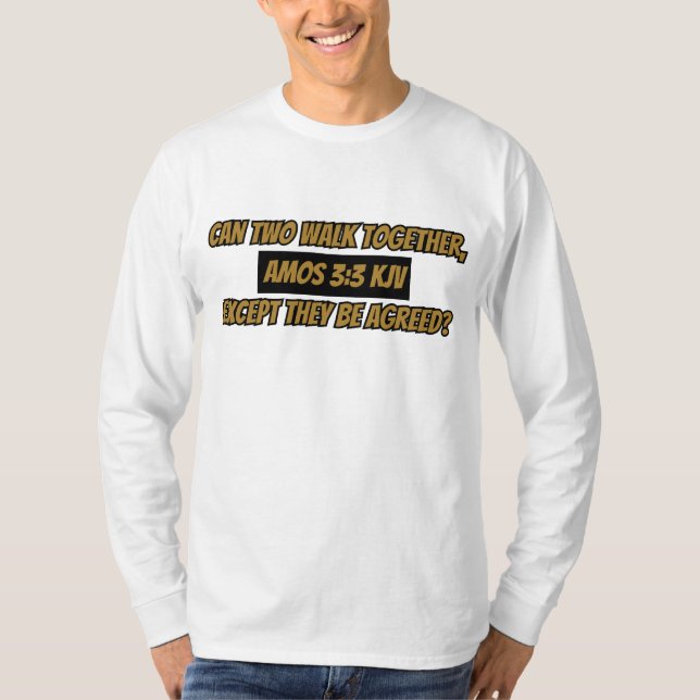 Amos 3:3 KJV Bible Verse Scripture Men's T-Shirt (Front)