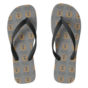 Amos 3:8 KJV Bible Scripture Verse Grey All-Over Flip Flops