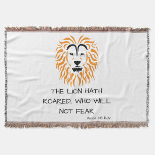 Amos 3:8 KJV Bible Scripture Verse Throw Blanket