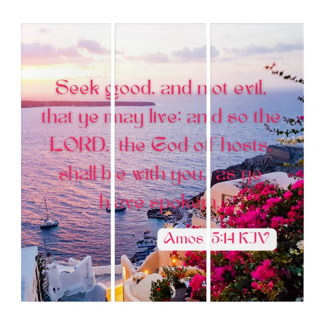 Amos 5:14 KJV Bible Verse Pic Wall Art (Front)