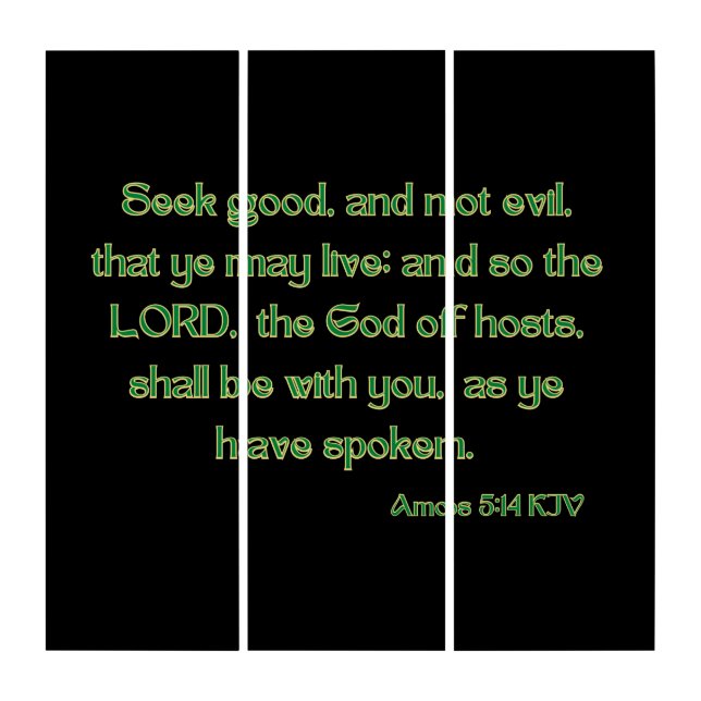 Amos 5:14 KJV Bible Verse Wall Art (Front)