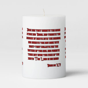 Amos 5:8 KJV Bible Verse Pillar Candle