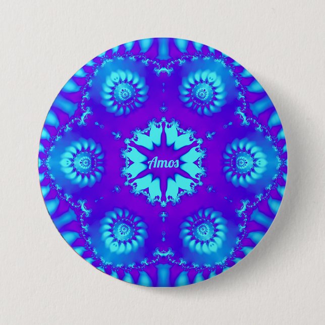 AMOS ~ COOL! ~ Shades of Purple and Blue ~ Button (Front)