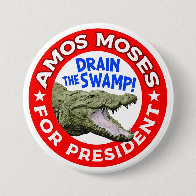 Amos Moses for President Button (Front)