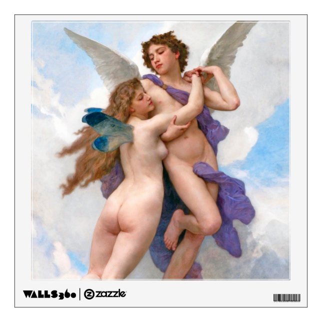 Amour and Psyche, Bouguereau Wall Decal (Front)
