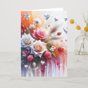 Amour Diamanté Thank You Card