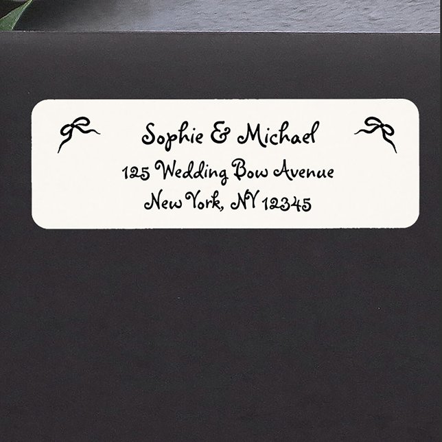 Amour | Illustrated French Bow Return Address Label (Creator Uploaded)