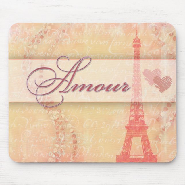 Amour in Paris Mouse Pad (Front)