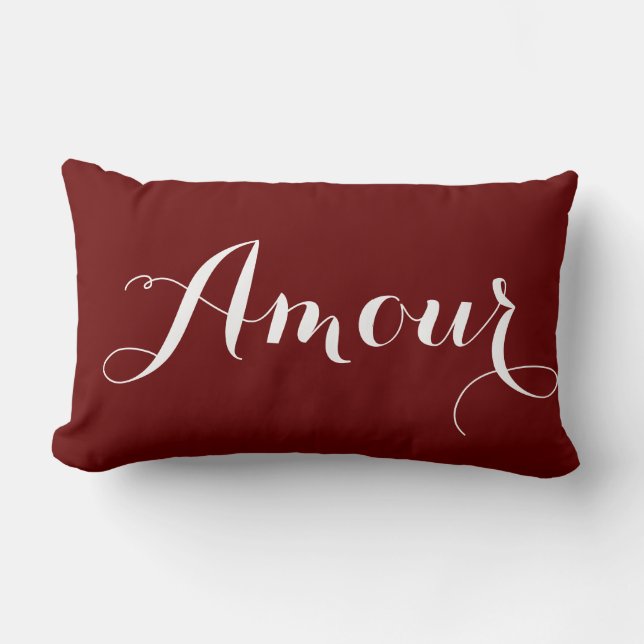 Amour in Red Lumbar Pillow (Front)