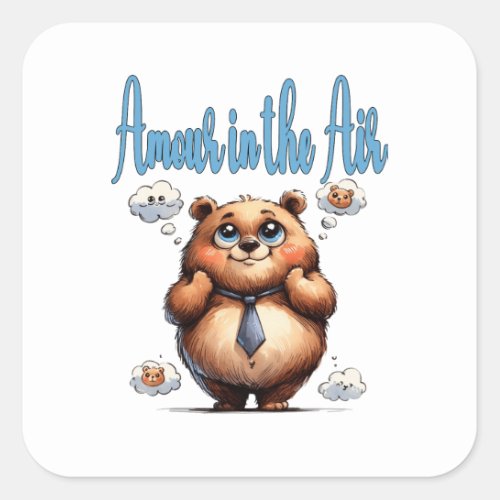 Amour in the Air Square Sticker