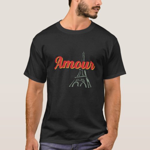 Amour Love Vintage French Word Phrase T_Shirt