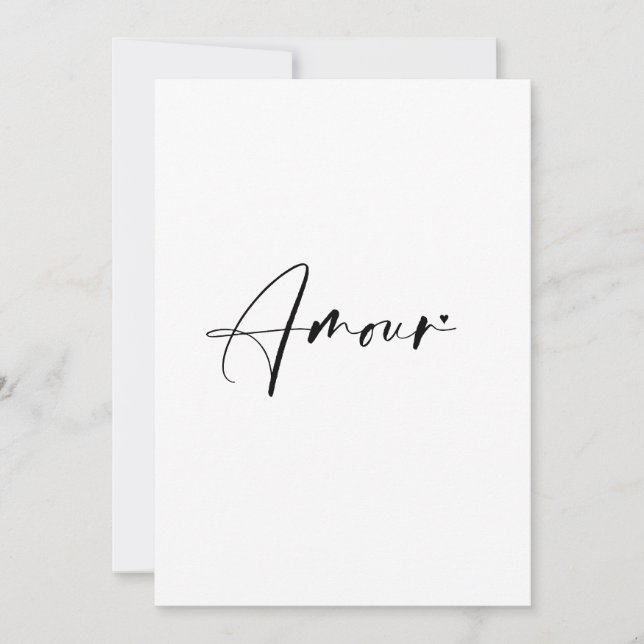 Amour - valentine typography card (Front)