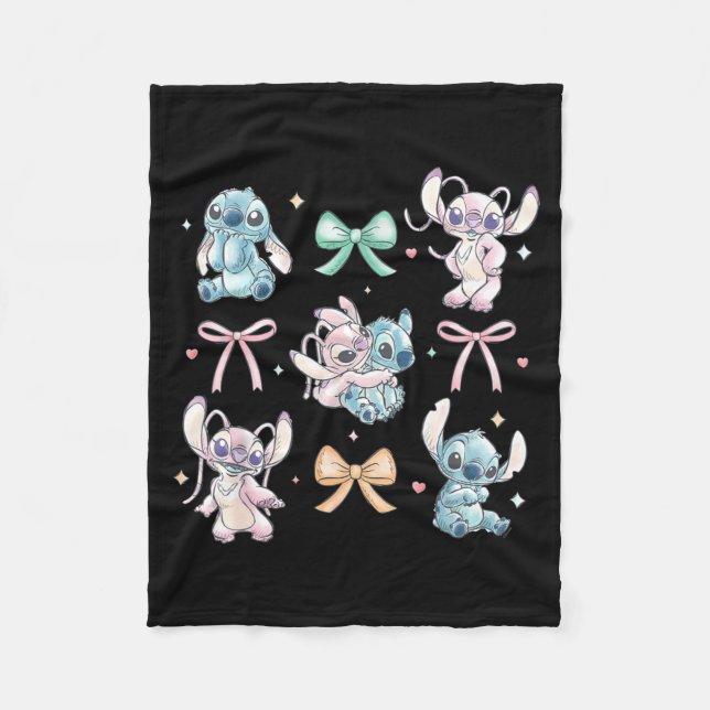 &amp; Angel Coquette Style Bows Valentine's Day  Fleece Blanket (Front)