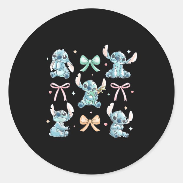 &amp; Scrump Coquette Style Bows Valentine's Day  Classic Round Sticker (Front)