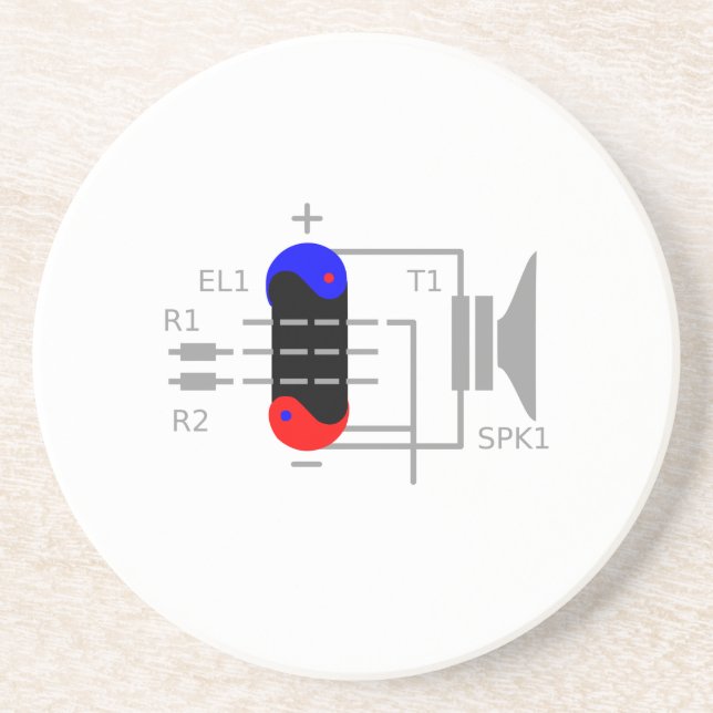 Amp Tube Sandstone Coaster (Front)
