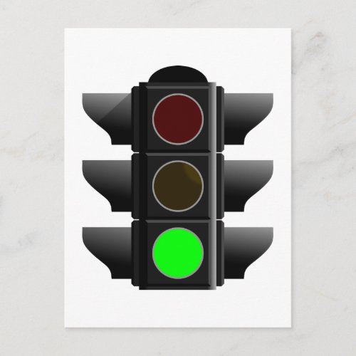 Ampel traffic light grn green postcard