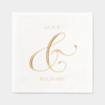 Ampersand and Names Foil Napkins<br><div class="desc">Ampersand and Names</div>