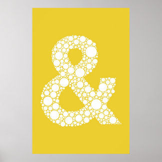Ampersand (and symbol) Poster. Gray text on Yellow Poster