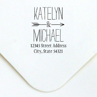 Ampersand Arrow Wedding Return Address Self-inking Stamp