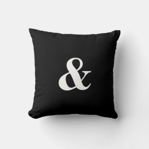Ampersand Black White Symbol Throw Pillow