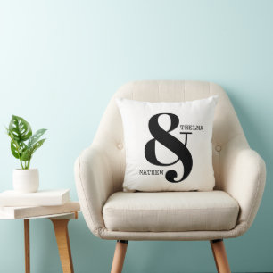 Ampersand Bride and Groom Throw Pillow